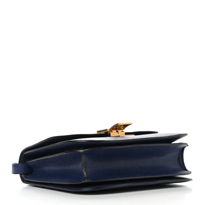 Celine Liege Calfskin Medium Classic Box Flap Bag Blue 4 of 10