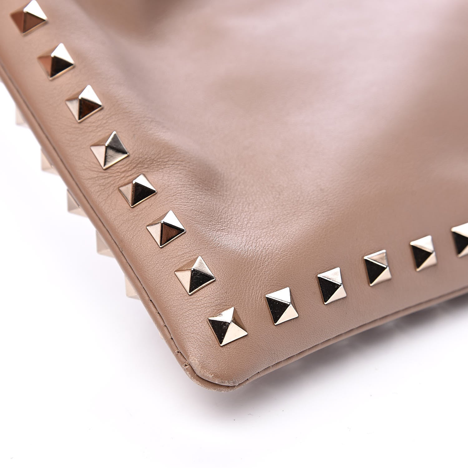 Valentino Garavani Vitello Large Rockstud Zip Wristlet Pouch Poudre 7 of 14