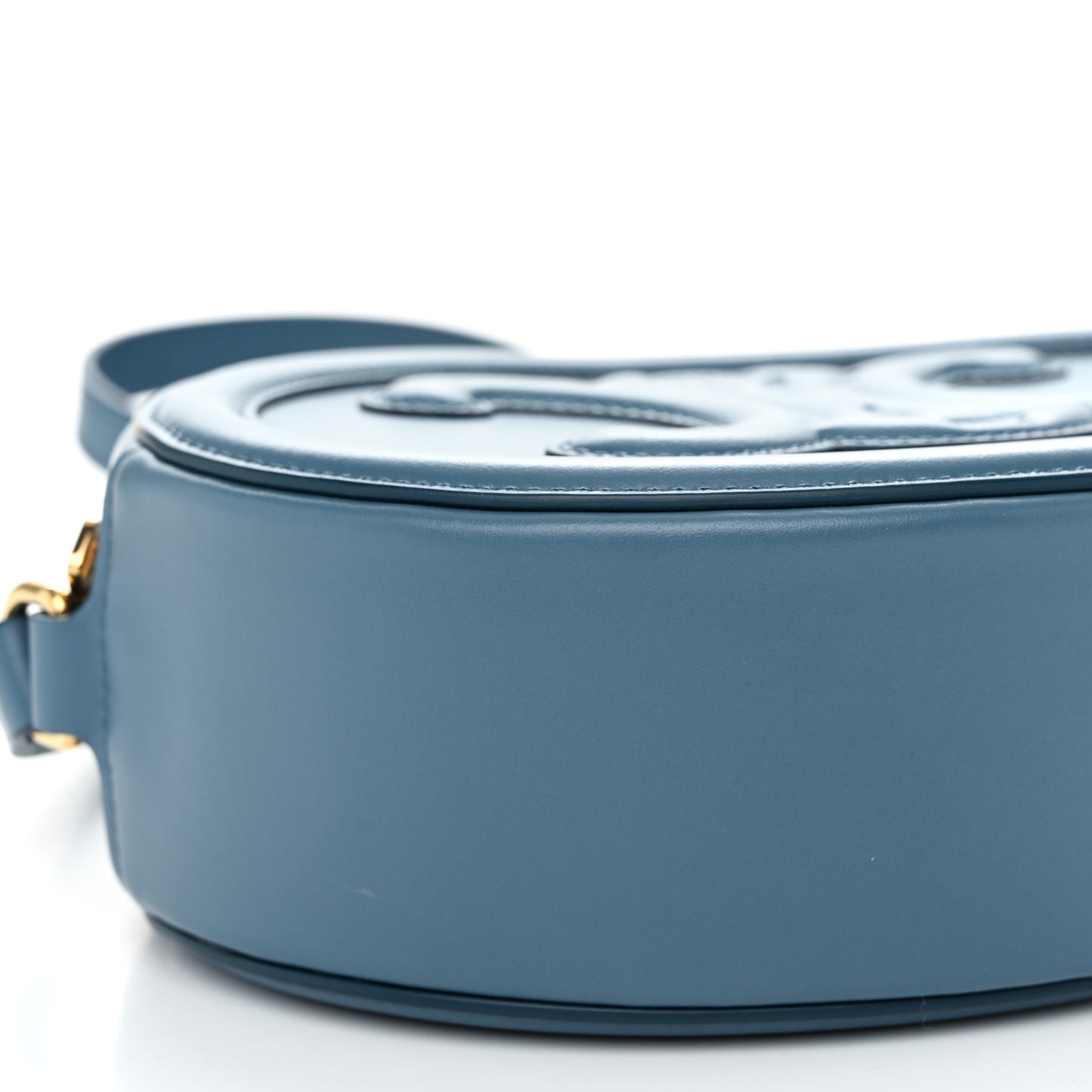 Smooth Calfskin Cuir Small Triomphe Oval Crossbody Purse Ice Blue