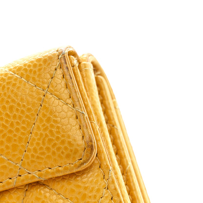 Chanel Caviar Quilted Double Flap Wallet Yellow 11 of 11