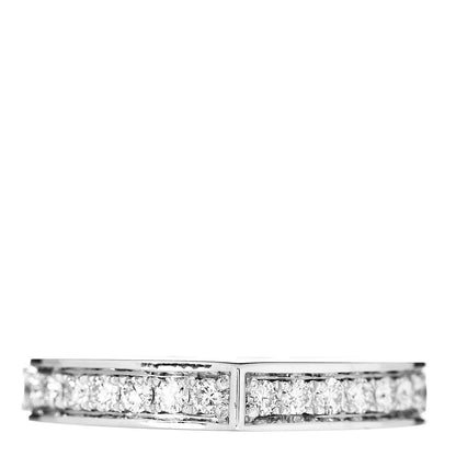 Cartier 18K White Gold Diamond Flat C Ring 51 5.75 1 of 6