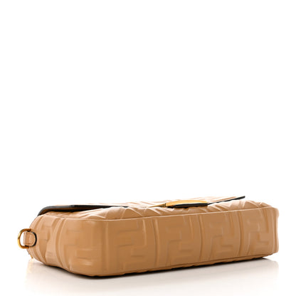 Fendi Nappa FF 1974 Embossed Baguette Miele Scuro 4 of 8