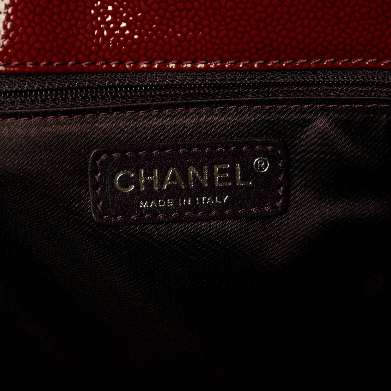 Chanel Patent Caviar Diamond Quilted Large Shine Reissue Tote Red 6 of 11