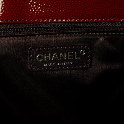 Chanel Patent Caviar Diamond Quilted Large Shine Reissue Tote Red 6 of 11