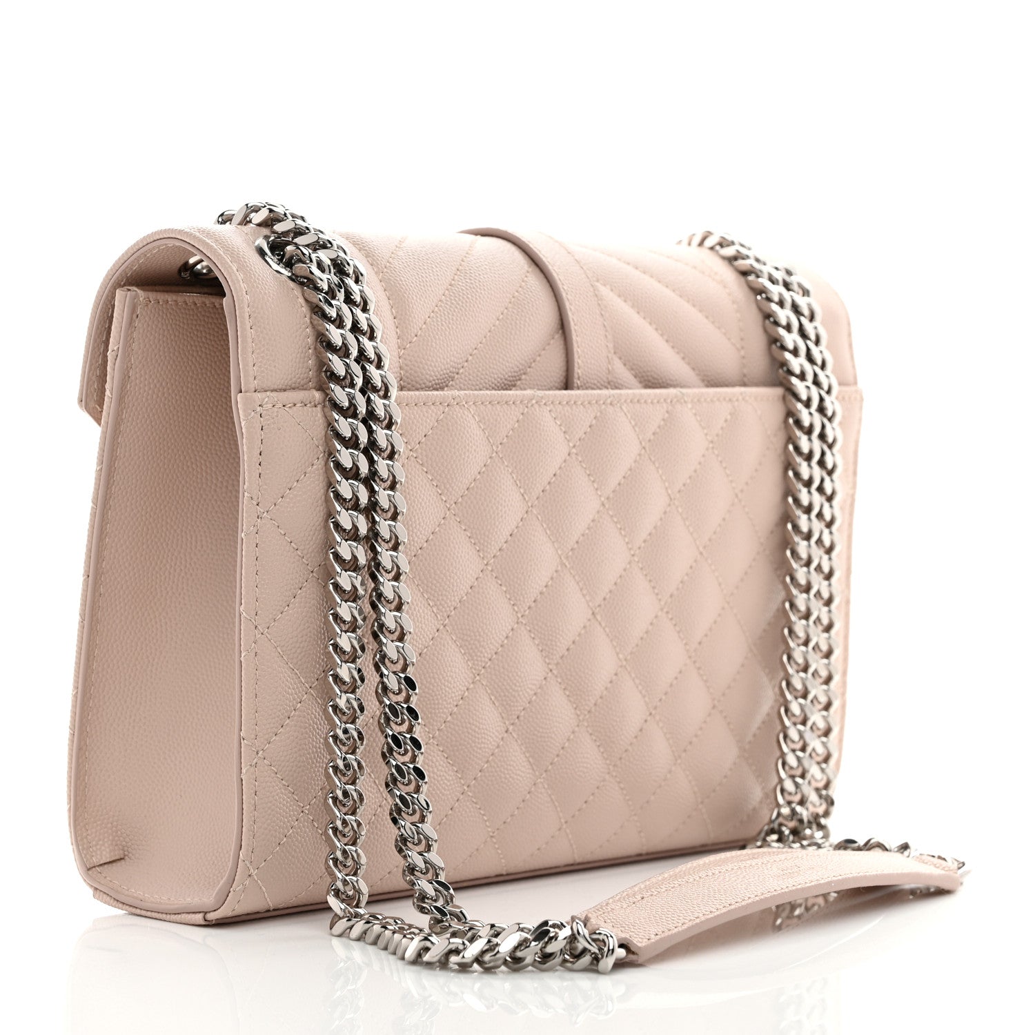 Saint Laurent Grain De Poudre Textured Mixed Matelasse Medium Triquilt Monogram Satchel Marble Pink 3 of 11