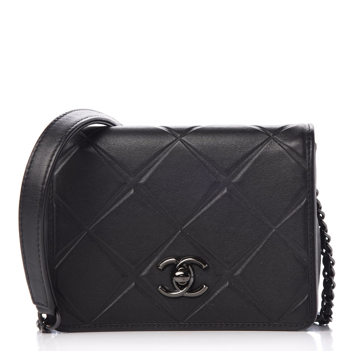 Calfskin Mini Propeller Flap Black