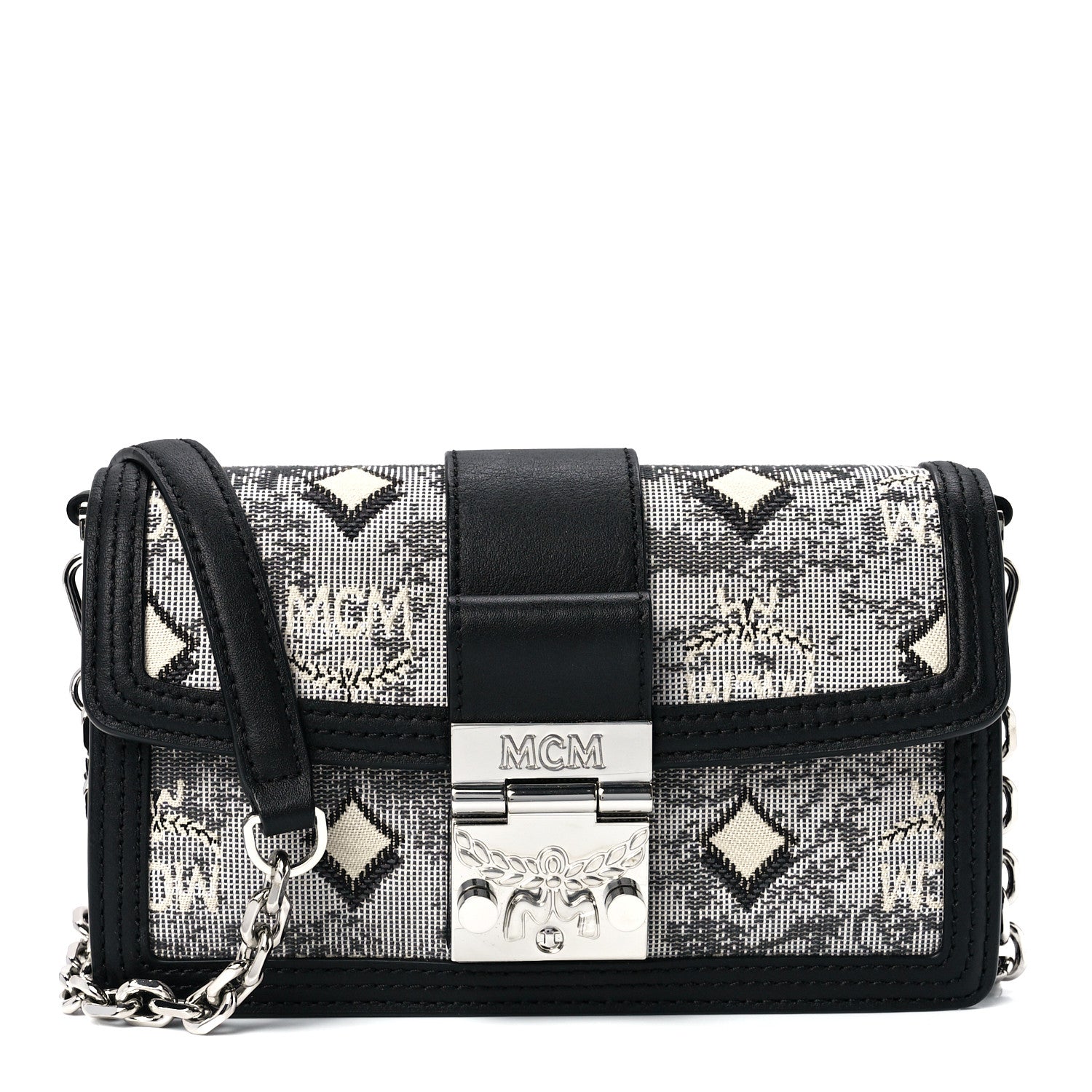 MCM Vintage Jacquard Monogram Mini Tracy Crossbody Black 1 of 11