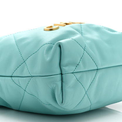 Chanel Shiny Calfskin Quilted Mini Chanel 22 Turquoise 9 of 10