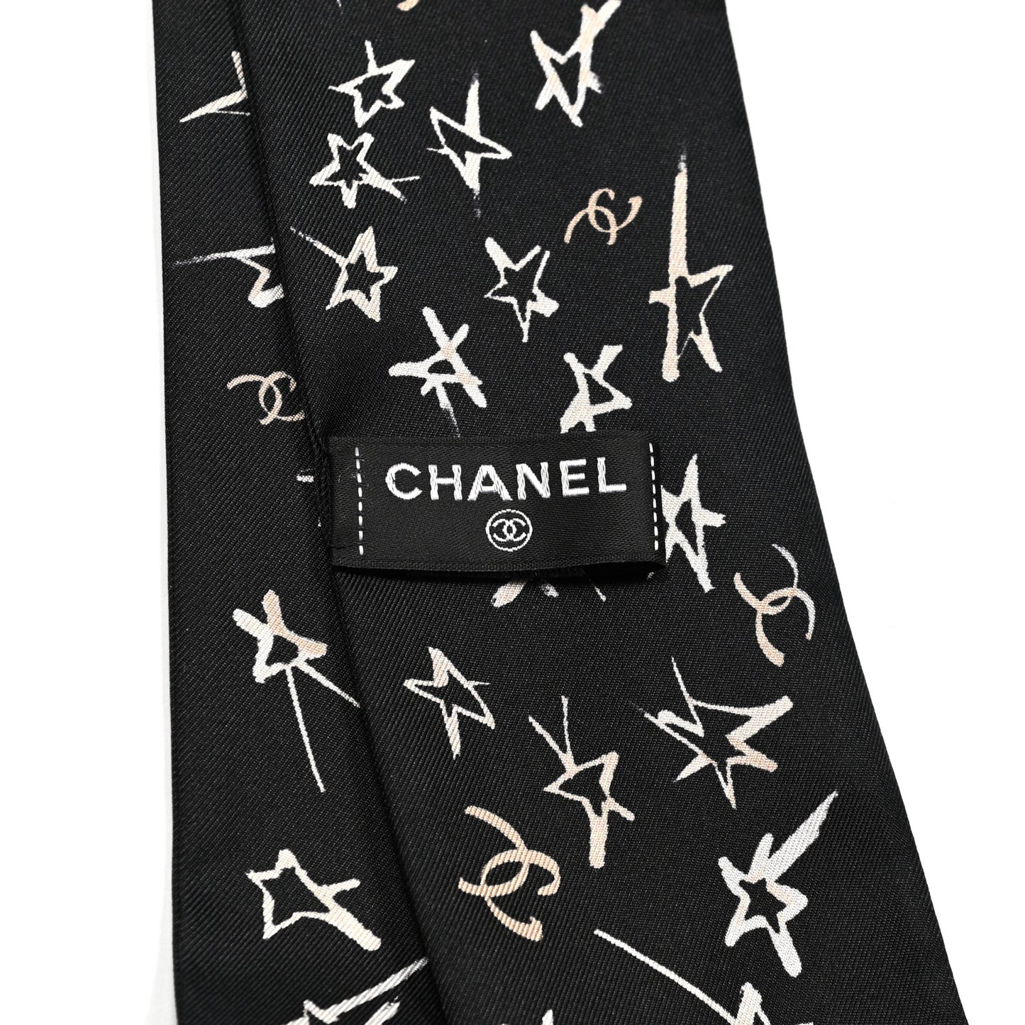 Silk Stars CC Slim Bandeau Scarf Black Ecru Light Pink
