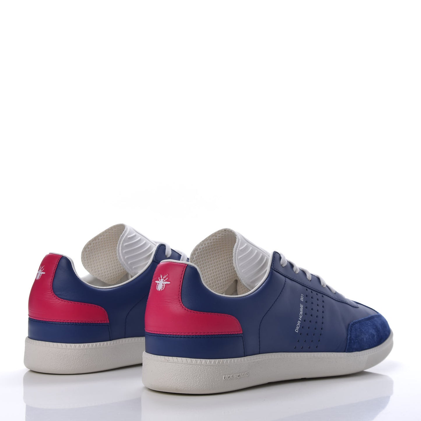 Homme Smooth Calfskin Suede Mens B01 Sneakers 40 Blue Red