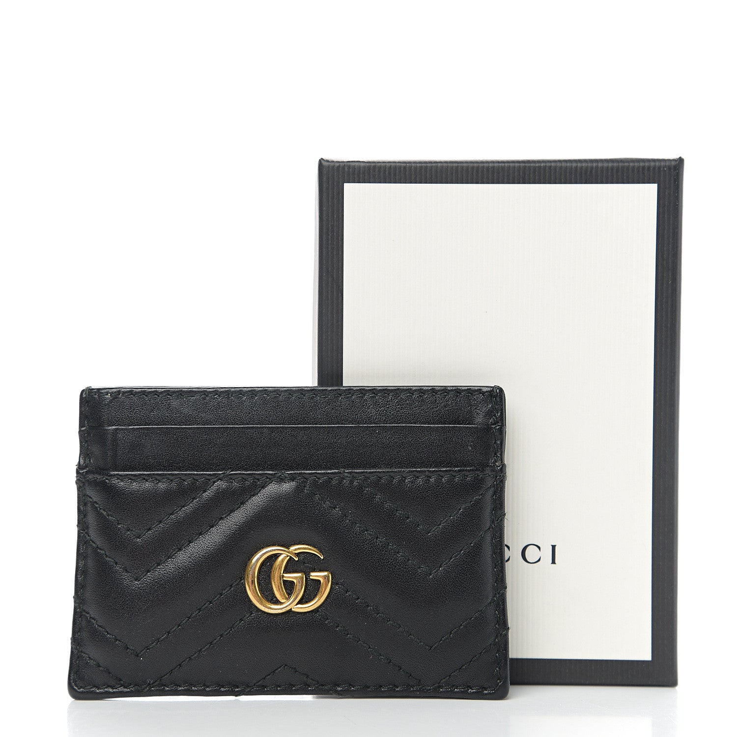 Gucci Calfskin Matelasse GG Marmont Card Holder Black 6 of 6