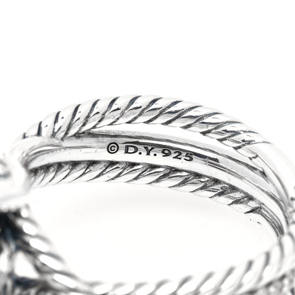 David Yurman Sterling Silver Diamond Black Onyx 15mm Cable Wrap Ring 54 7 4 of 4