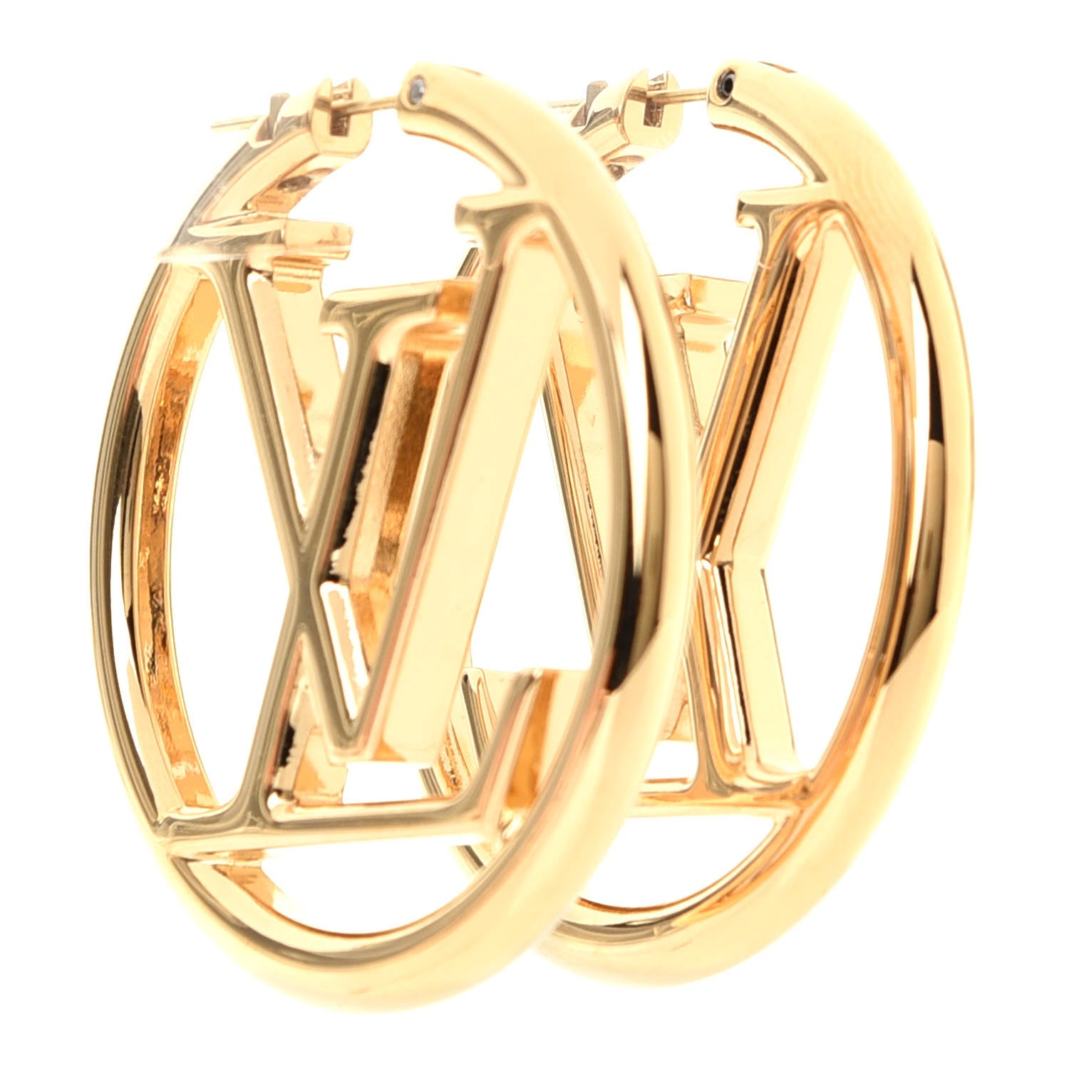 Louis Vuitton Metal Louise Hoop Earrings Gold 1 of 4