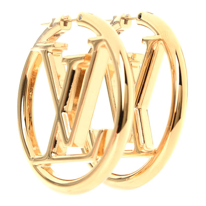 Louis Vuitton Metal Louise Hoop Earrings Gold 1 of 4