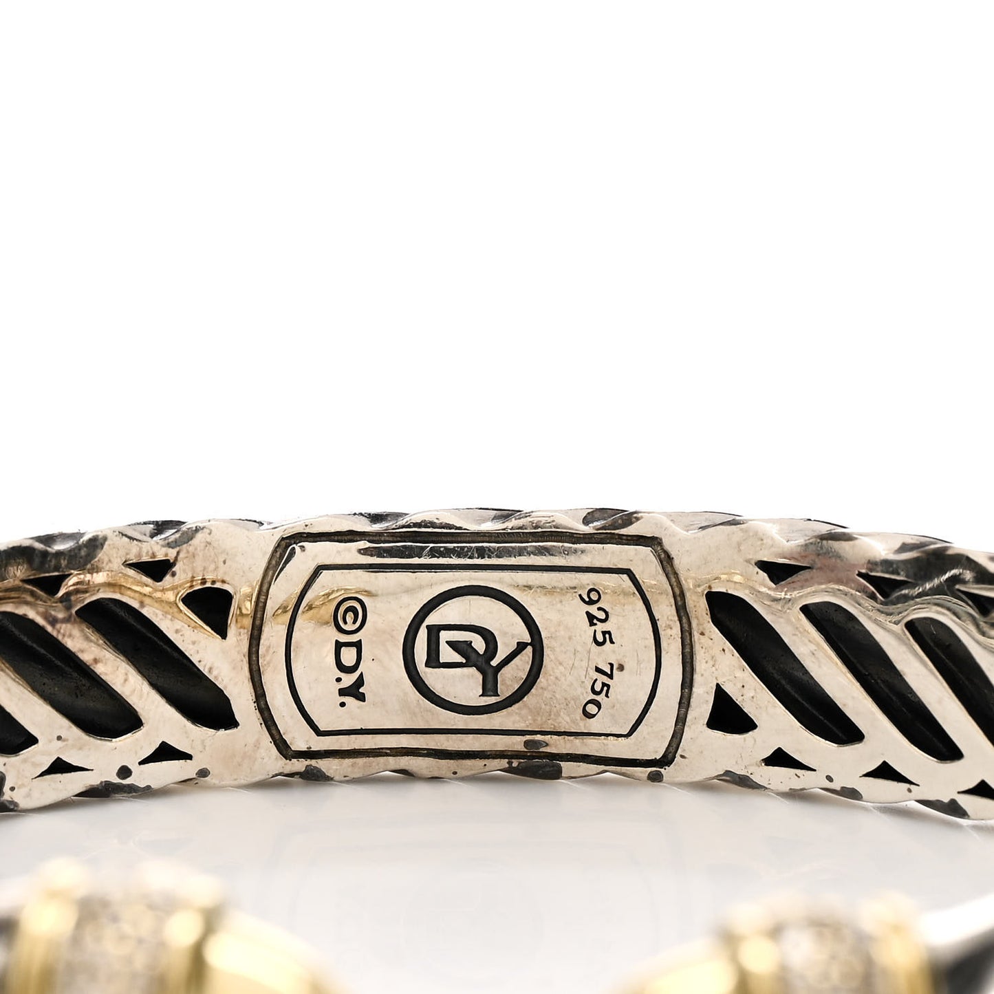 Sterling Silver 18K Yellow Gold Diamond 10mm Waverly Bracelet