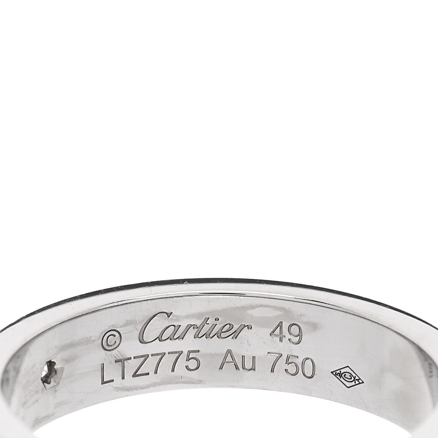 18K White Gold Diamond 4mm LOVE Wedding Band Ring 49 4.75