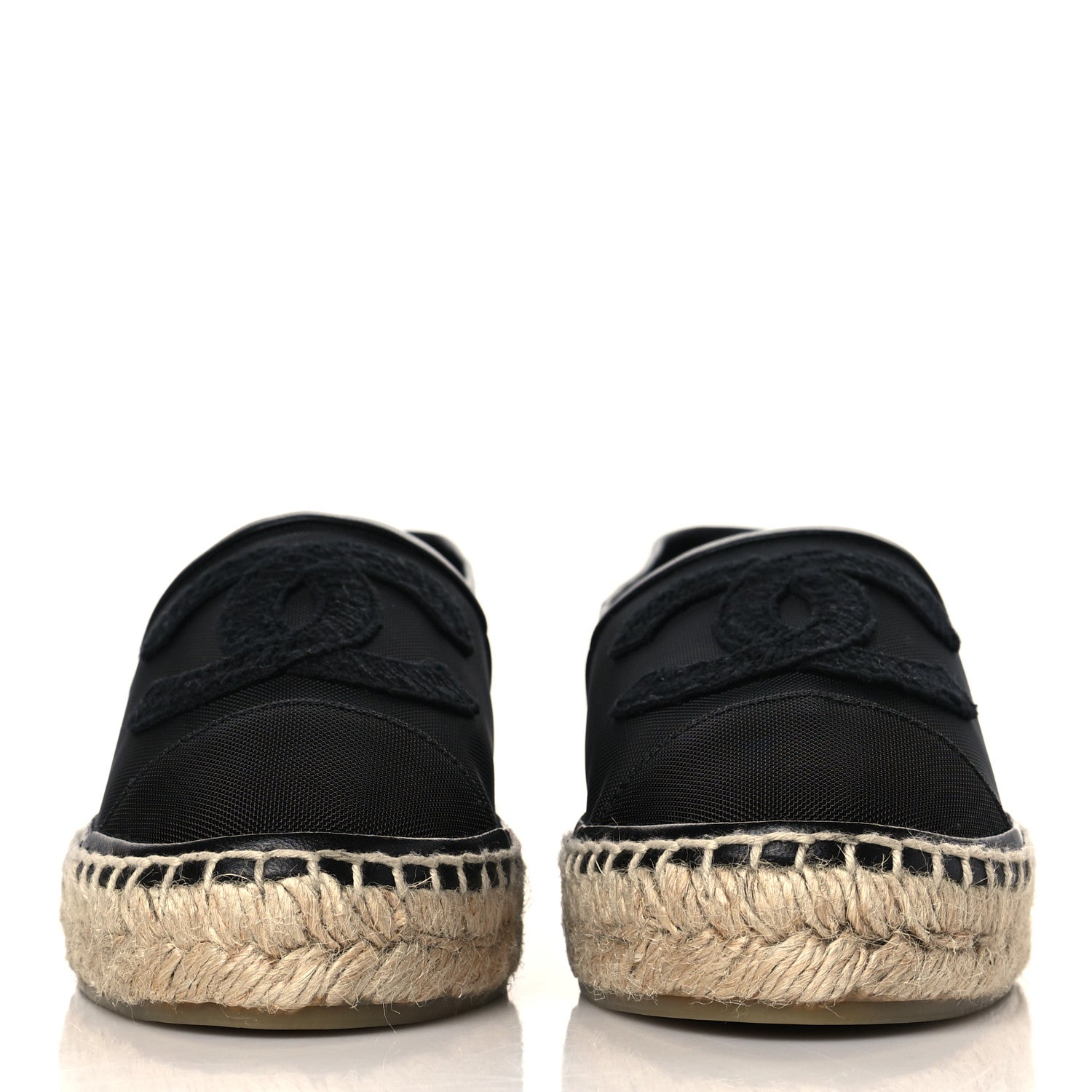 Chanel Mesh Grosgrain CC Espadrilles 36 Black 2 of 9