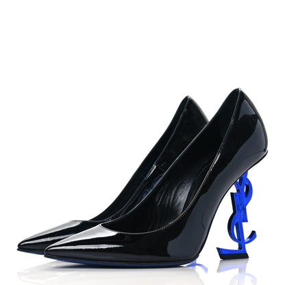 Saint Laurent Patent Opyum 110 Pumps 36.5 Black Blue 3 of 9