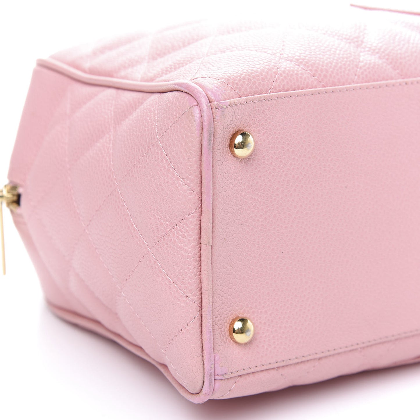 Caviar Quilted Large Bowler Pink