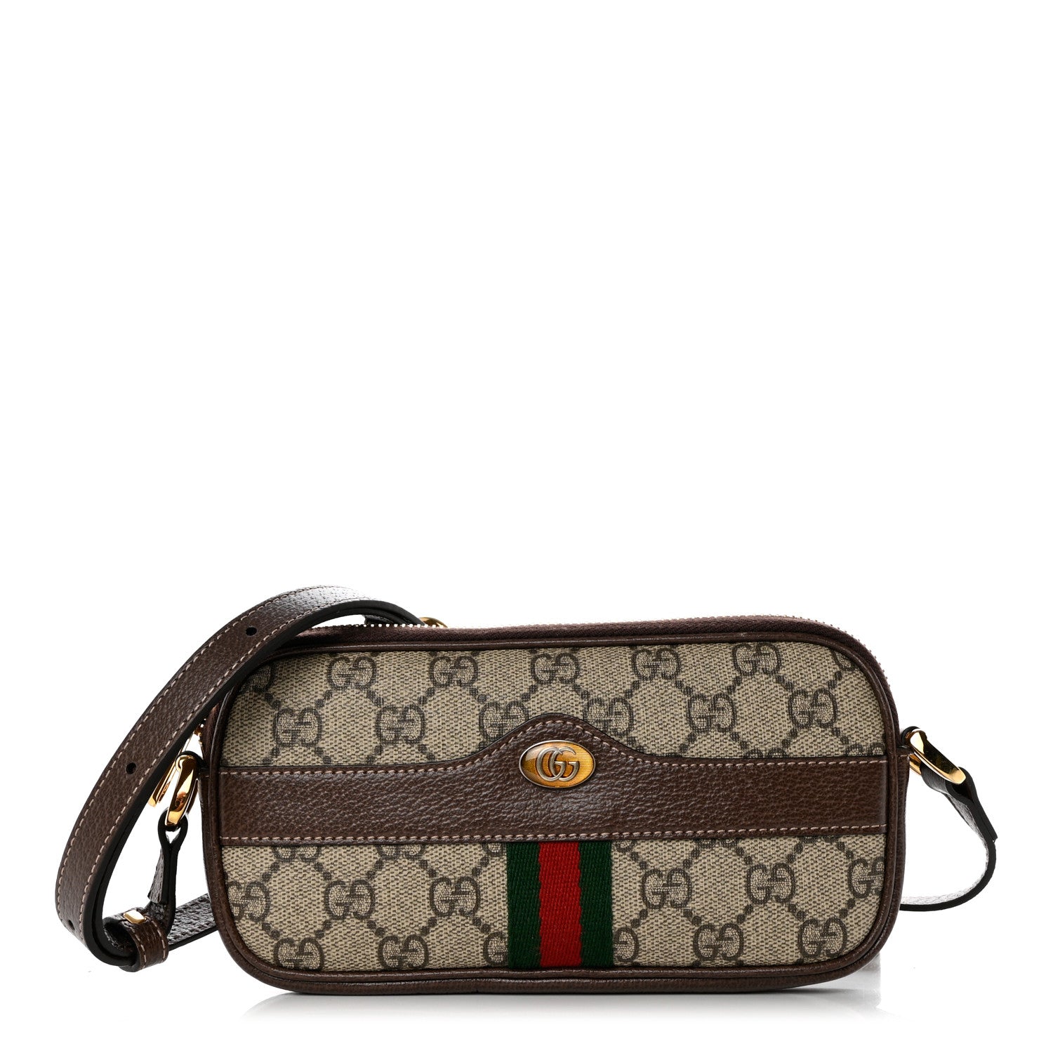 Gucci GG Supreme Monogram Web Mini Ophidia GG Bag Brown 1 of 7