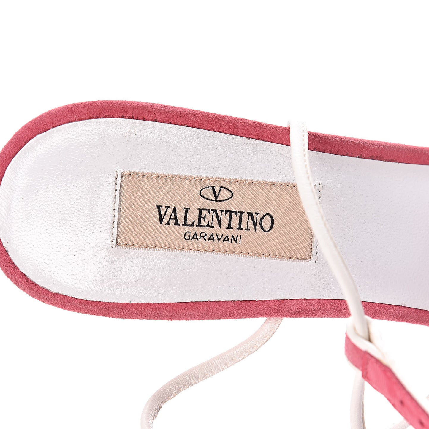 Suede Free Rockstud Crisscross Slingback 85mm Sandals 38 Shadow Pink Optic White