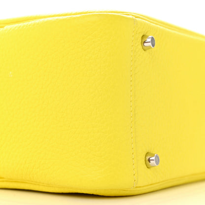 Hermes Taurillon Clemence Maxi Quadrille Mini Lindy 20 Lime Citron 9 of 12