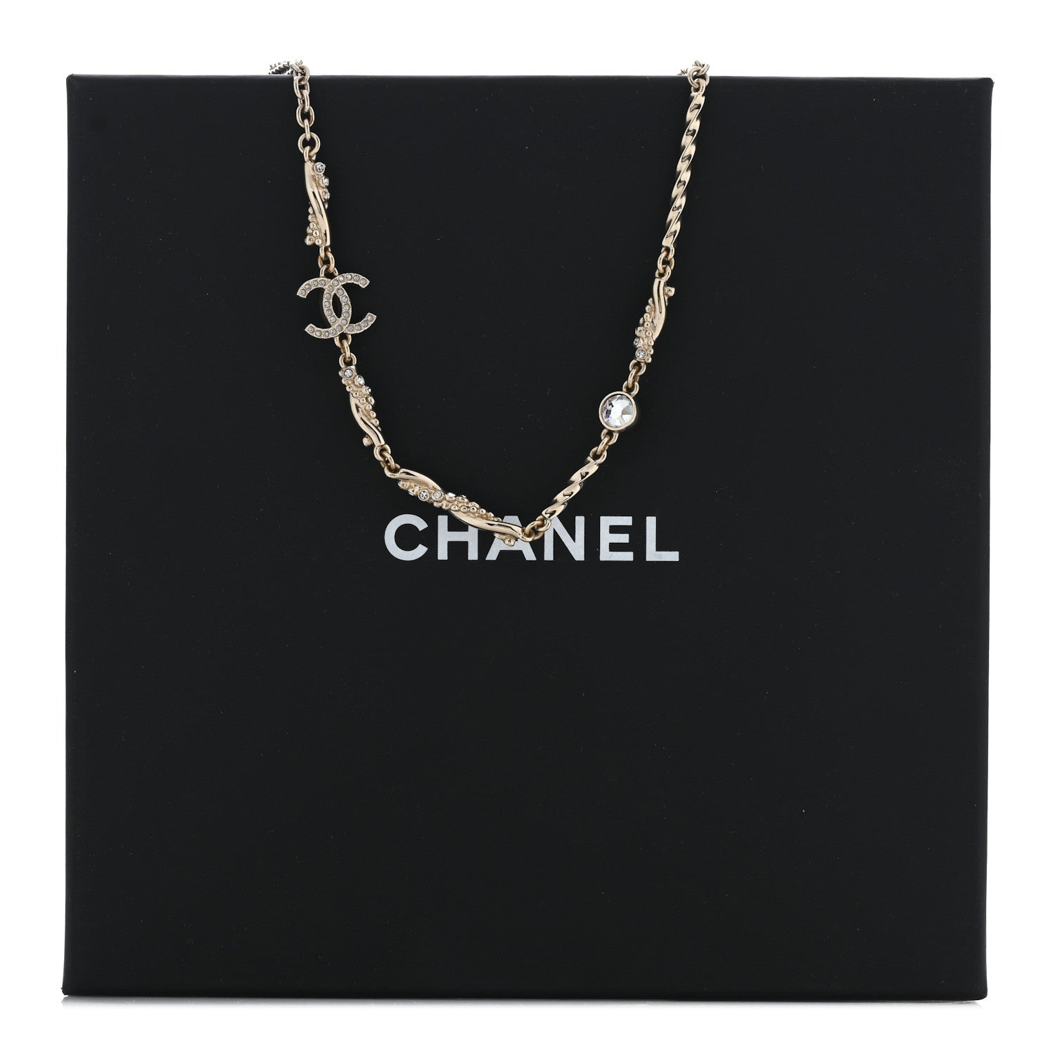 Chanel Crystal CC Twist Short Necklace Gold 5 of 5