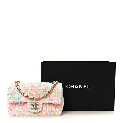 Chanel Tweed Quilted Mini Rectangular Flap Pink Green Orange Purple 13 of 13