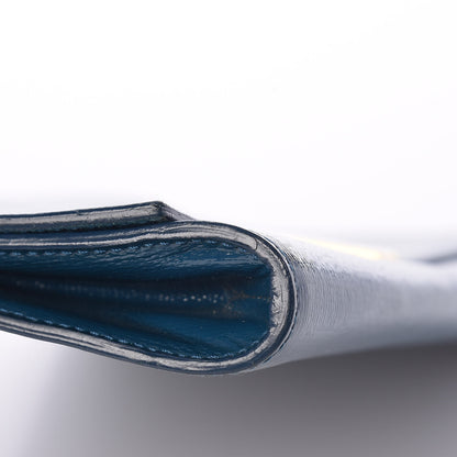 Saint Laurent Textured Patent Classic Y Ligne Clutch Blue 11 of 14