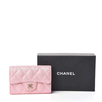 Chanel Iridescent Caviar Quilted Flap Card Holder Rose Pink 9 of 9
