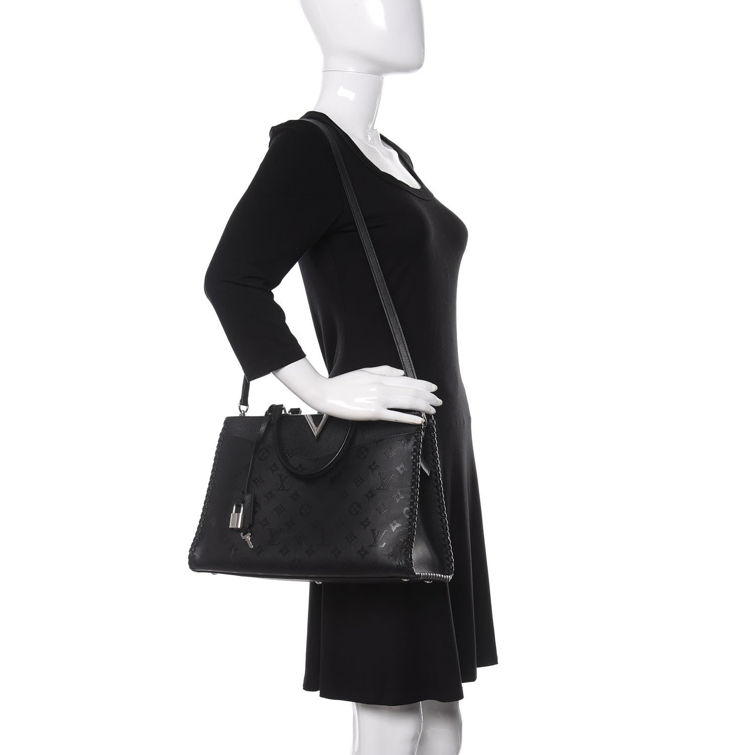 Louis Vuitton Monogram Cuir Plume Very Zipped Tote Black 2 of 10
