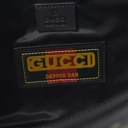 Gucci X DAPPER DAN Calfskin Laminated Ayers GG Micro Monogram Mens Belt Bag Black 7 of 12