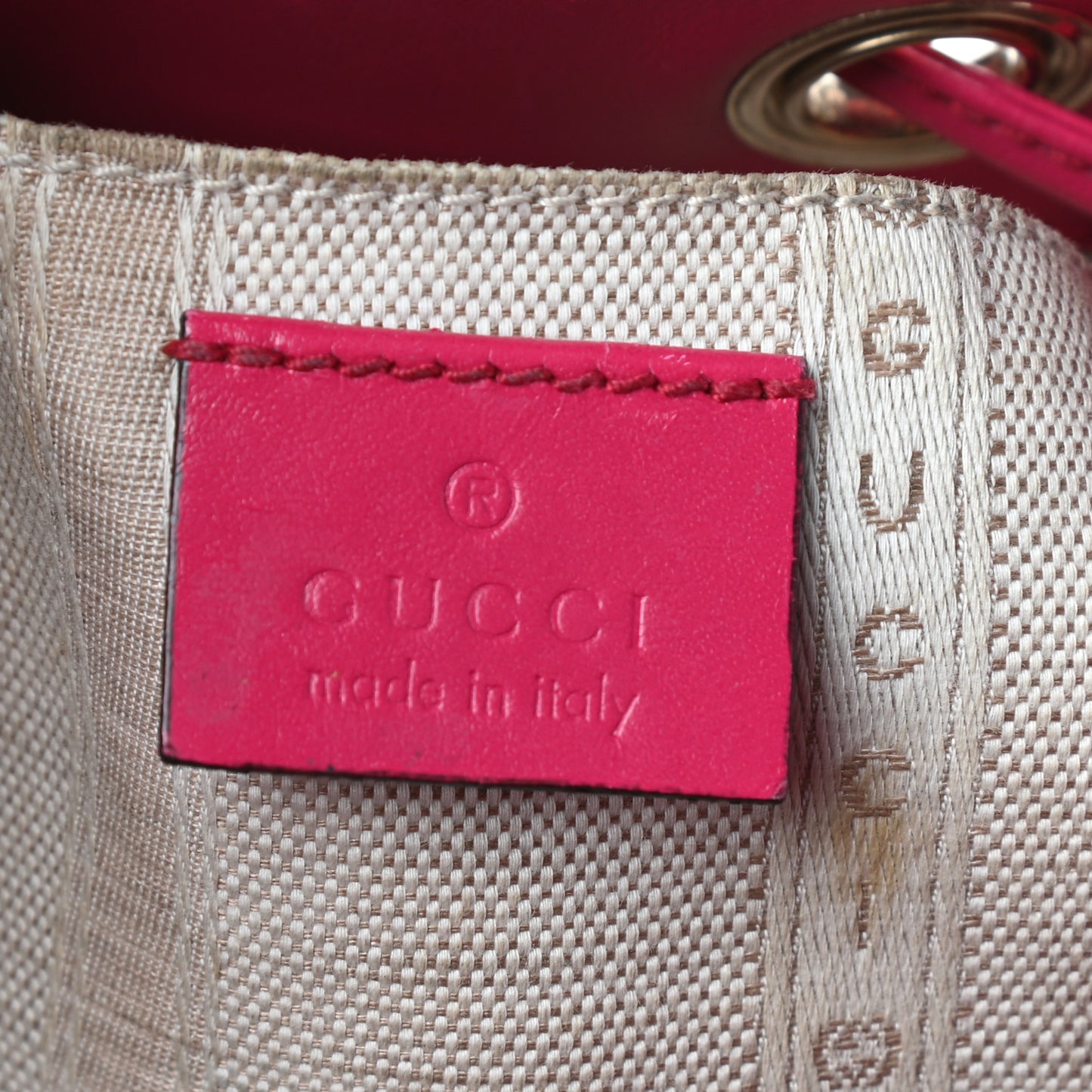 Hilary Lux GG Monogram Studded Small Bucket Bag Blossom