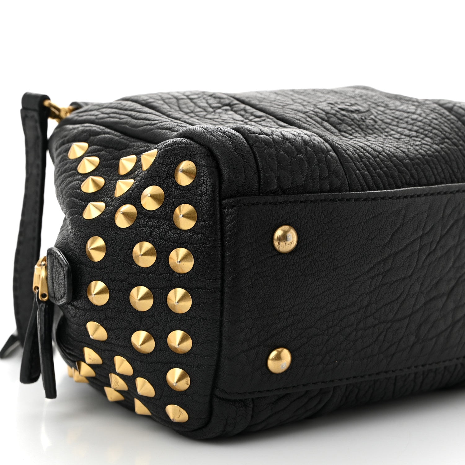 MCM Lambskin Studded Mini Keana Shoulder Bag Black 9 of 12