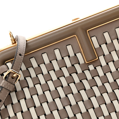 Fendi Vitello Grace Intreccio Nappa Small Fendi First Tortora White Rice 8 of 10