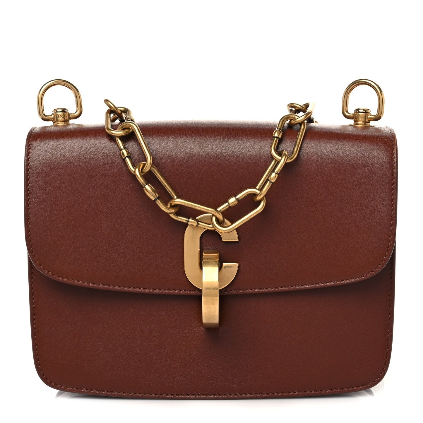 Lambskin 21st Chain Flap Bag Brown