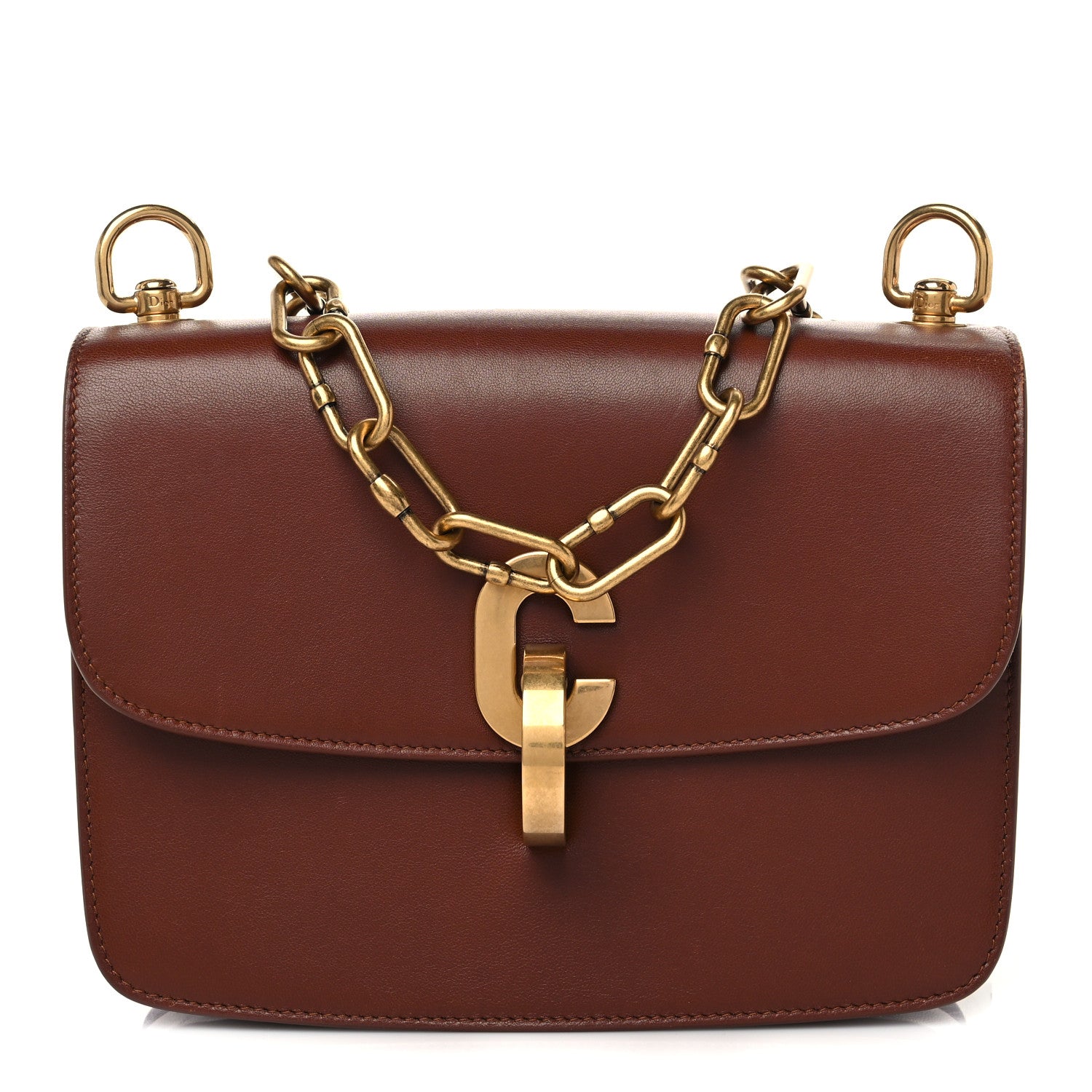 Christian Dior Lambskin 21st Chain Flap Bag Brown 1 of 5