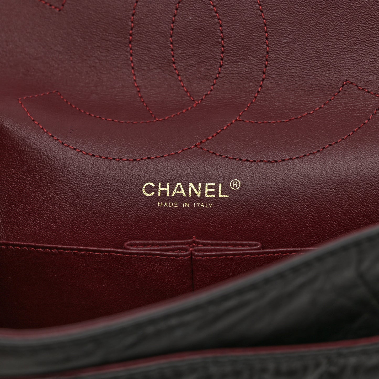 Aged Calfskin Quilted 2.55 Reissue 227 Flap Black
