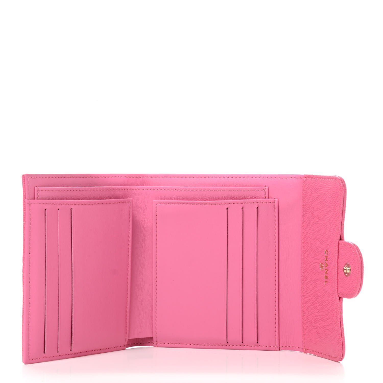 Chanel Caviar Quilted Compact Flap Wallet Pink 5 of 8
