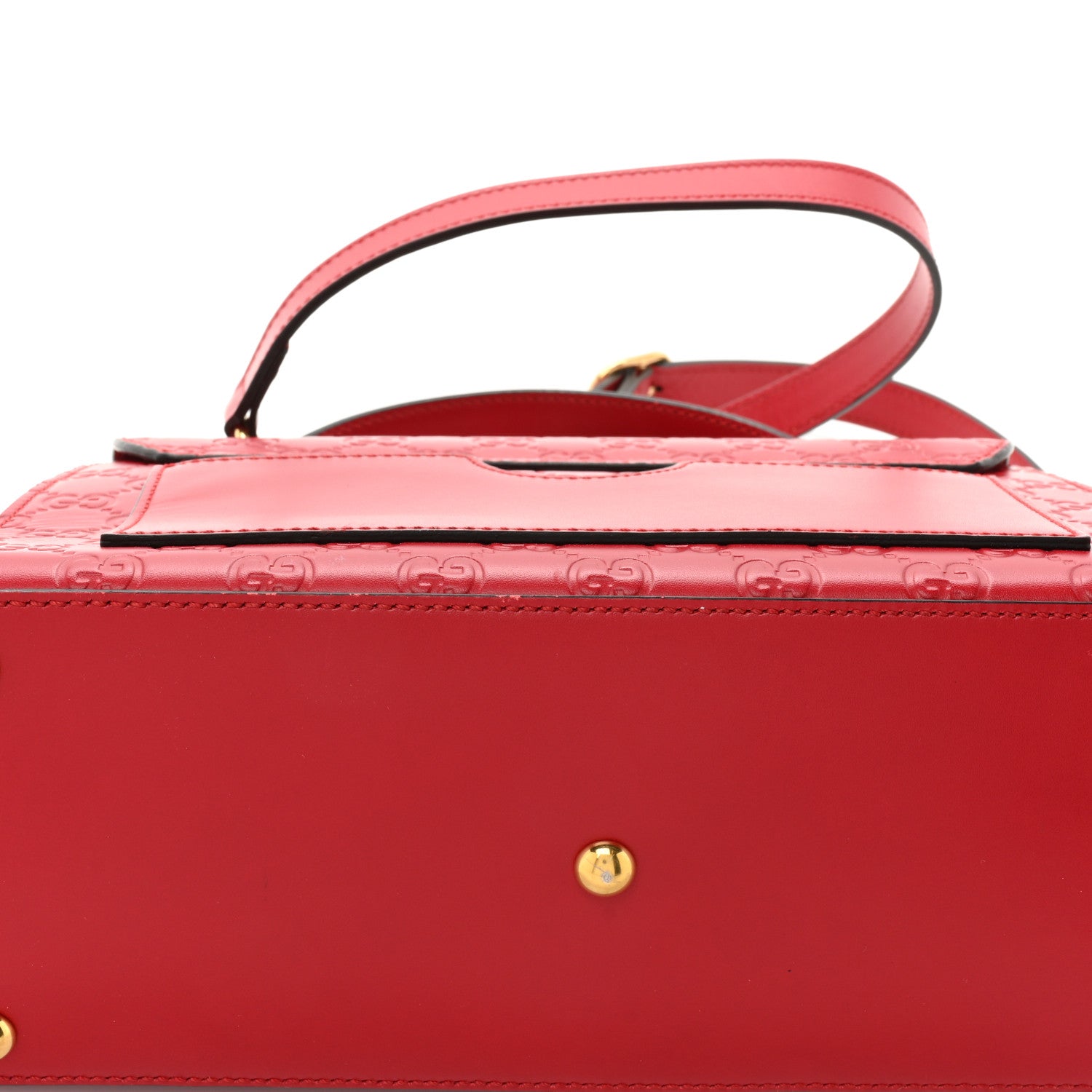 Gucci Guccissima Signature Small Padlock Top Handle Bag Hibiscus Red 19 of 19