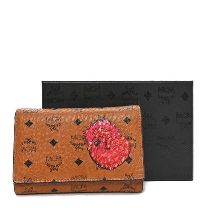 MCM Visetos New Year Series Rooster Three-Fold Flap Wallet Cognac 10 of 10