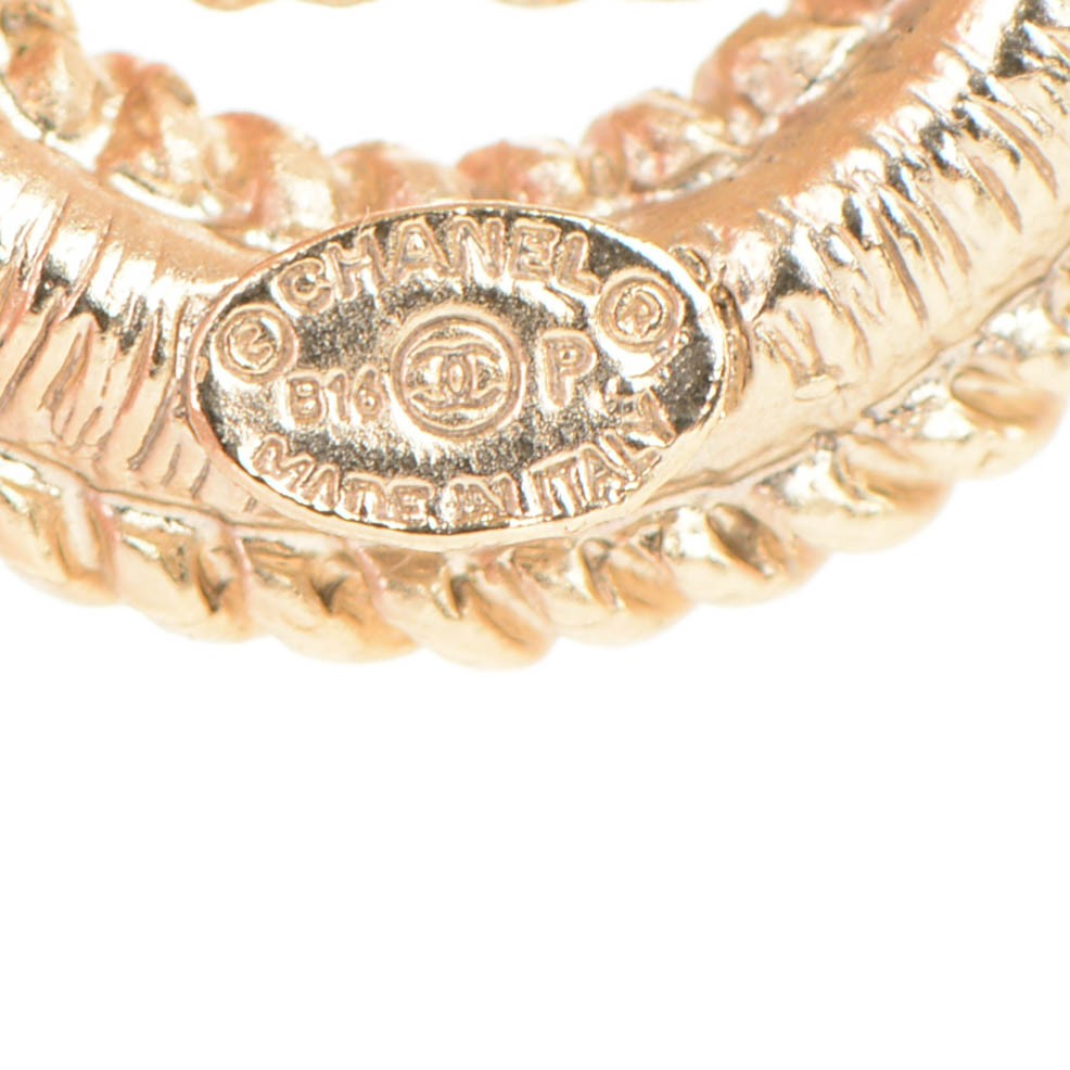 Chanel Twisted CC Earrings Light Gold 4 of 4