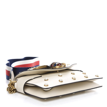 Gucci Nappa Pearl Studded Mini Queen Margaret Broadway Shoulder Bag Mystic White 4 of 12