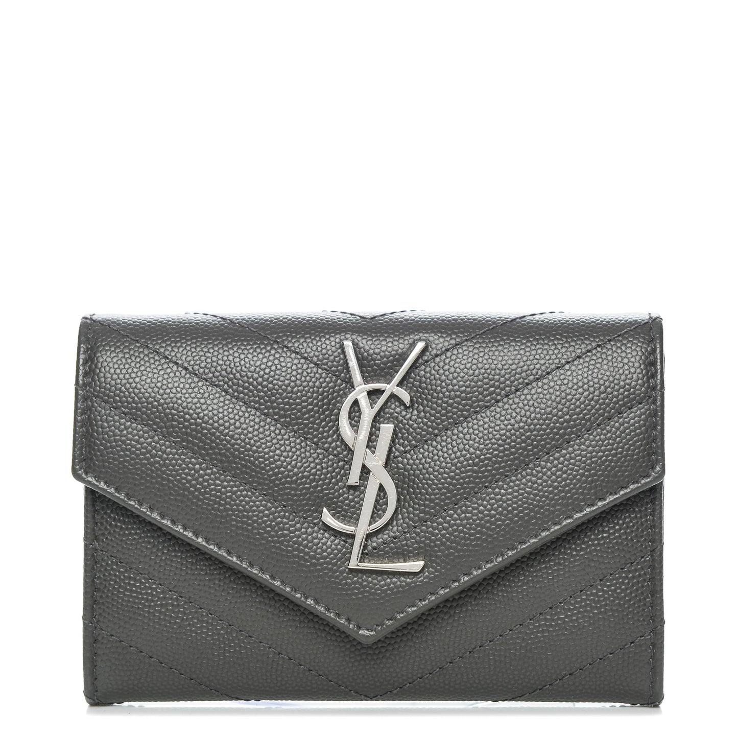 Grain De Poudre Matelasse Chevron Small Monogram Envelope Wallet Coal