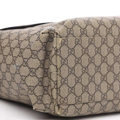 Gucci GG Supreme Monogram Selleria Calfskin Messenger Diaper Bag Beige Ebony Cocoa Dark Chocolate 9 of 13
