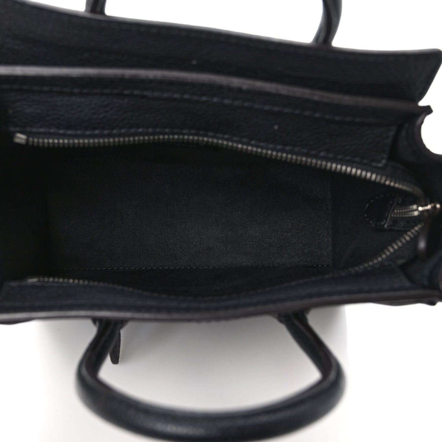 Drummed Calfskin Nano Luggage Black
