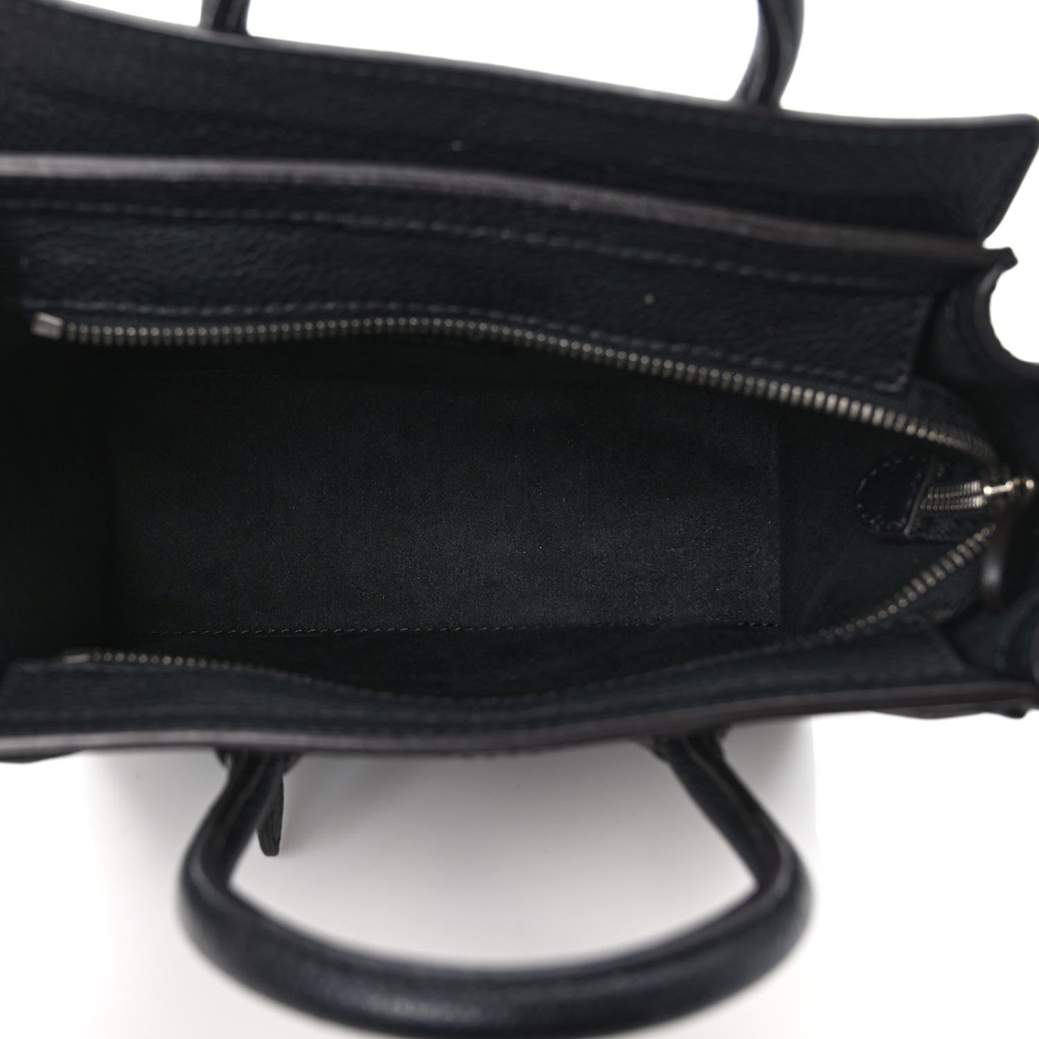 Celine Drummed Calfskin Nano Luggage Black 5 of 8