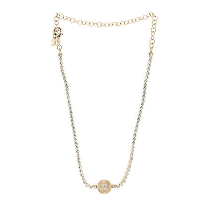 Chanel Crystal CC Chain Short Necklace Gold 3 of 4