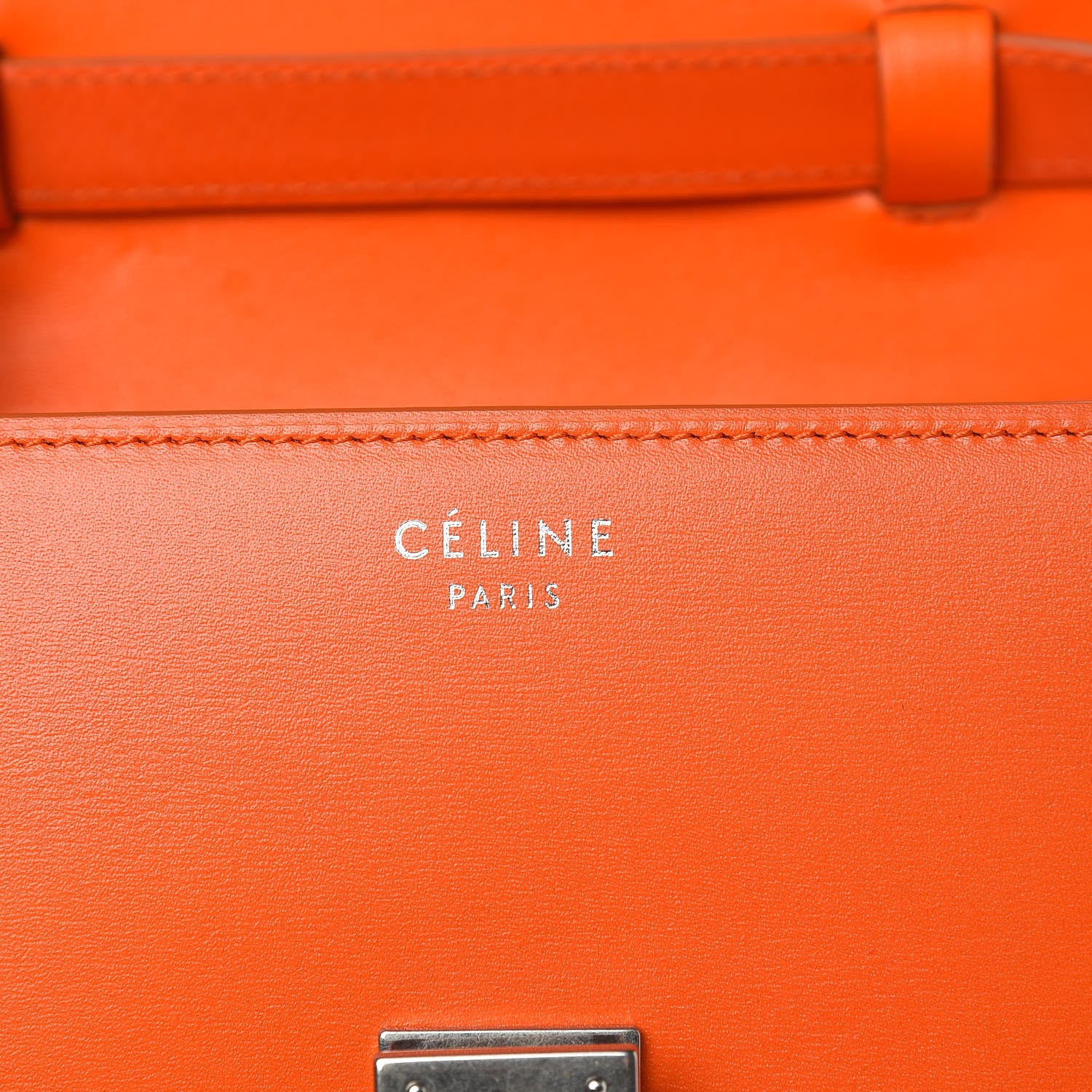 Celine Box Calfskin Small Classic Box Flap Bag Orange 6 of 12