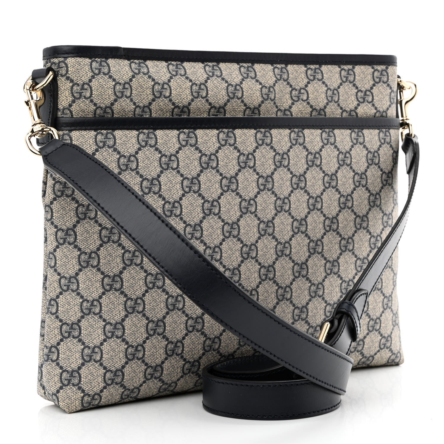 Gucci GG Plus Monogram Medium Flat Messenger Bag Navy 3 of 10